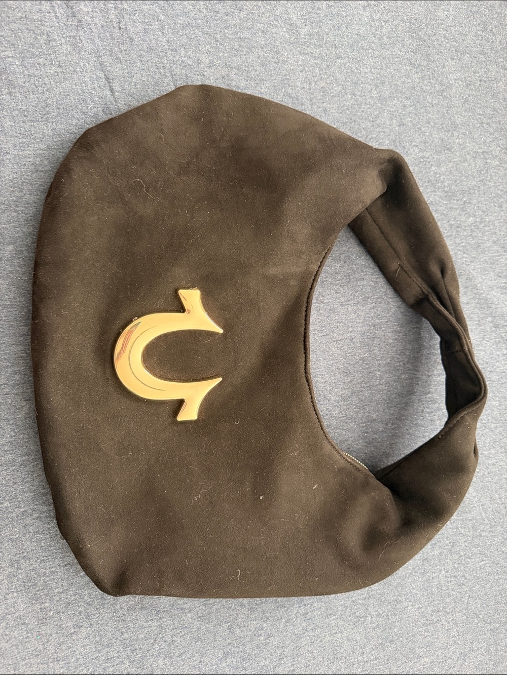 Gold-Accent Black Shoulder Bag